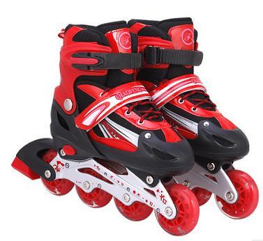 【溜冰鞋】儿童套装闪光可调男女轮滑鞋直排滑冰鞋旱冰鞋
